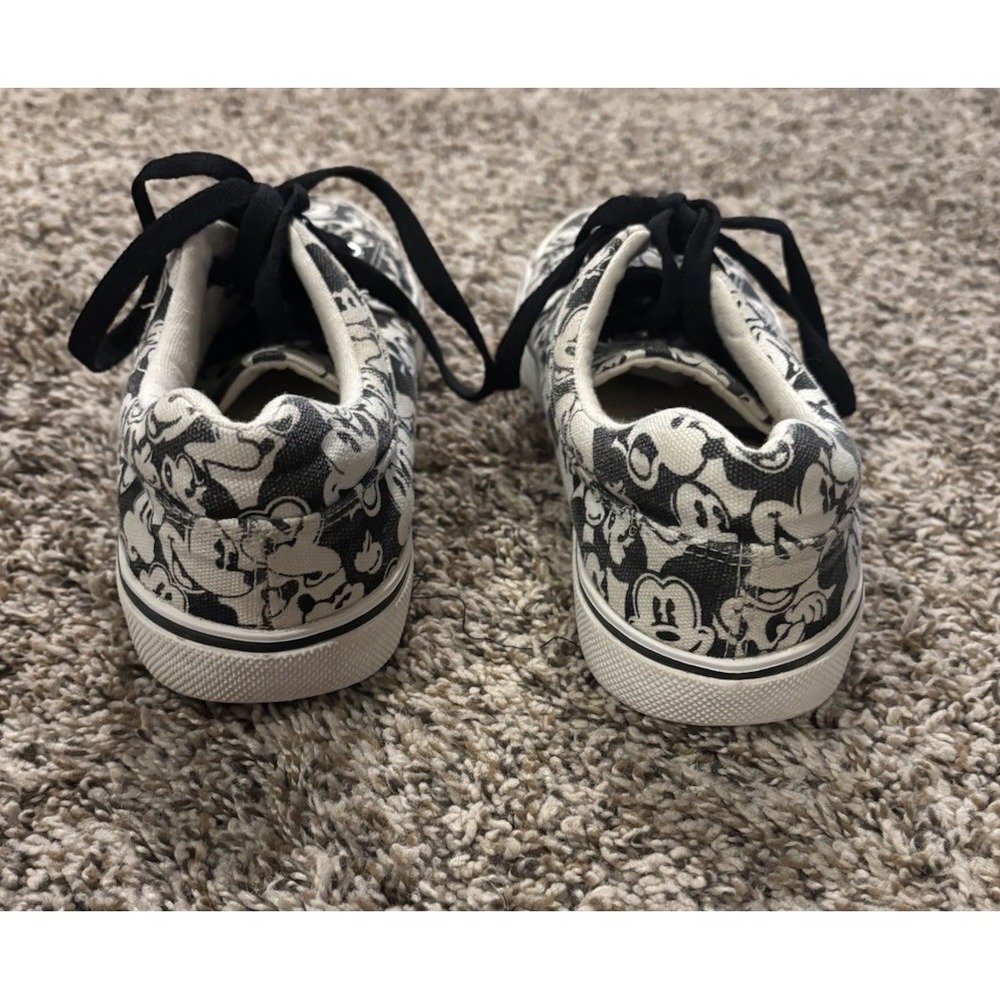 Disney Mickey Mouse Black/White Graphic Print Canvas Low Top Shoes Womens Size 7 - Picture 5 of 8